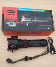 Portable Rechargeable RL-2210 Flashlight 🔦📦 with Glass Breaker 🪟 & Power Bank 🔋